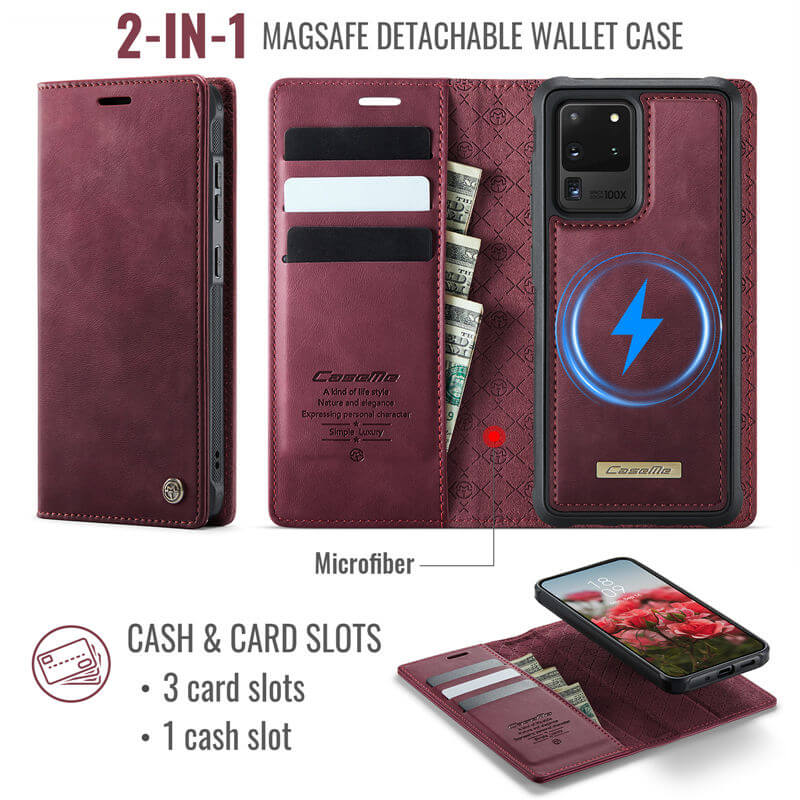 CaseMe Samsung Galaxy S20 Ultra 2-in-1 Magnetic Wallet Case