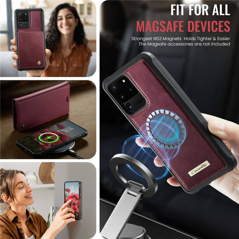 CaseMe Samsung Galaxy S20 Ultra 2-in-1 Magnetic Wallet Case