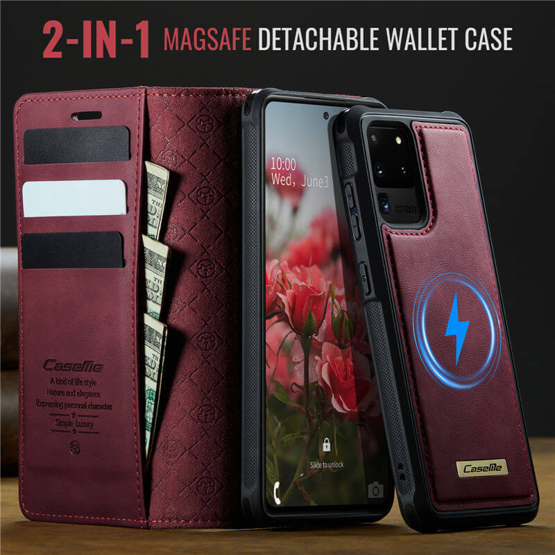 CaseMe Samsung Galaxy S20 Ultra 2-in-1 Magnetic Wallet Case