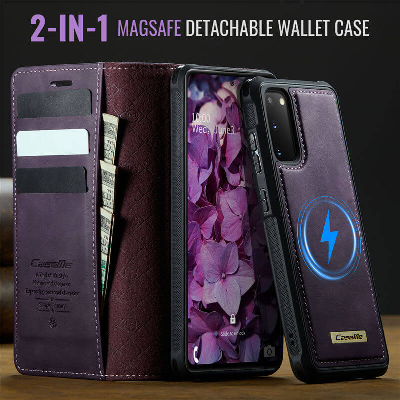 CaseMe Samsung Galaxy S20 2-in-1 Magnetic Wallet Case