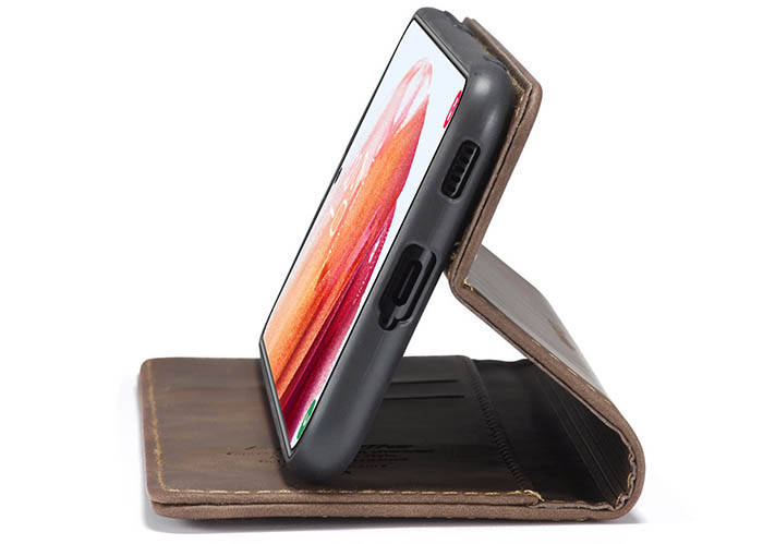 CaseMe Samsung Galaxy S21 Wallet Kickstand Magnetic Flip Leather Case