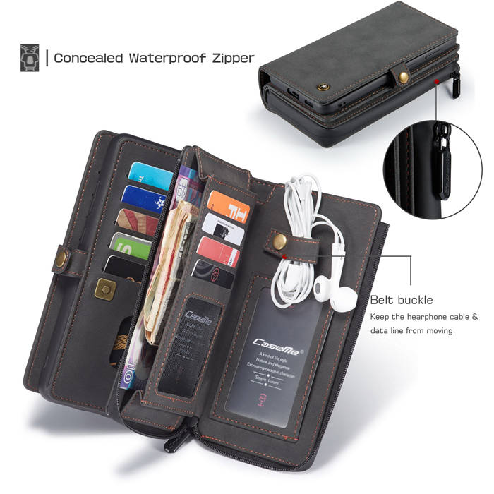 CaseMe Samsung Galaxy S21 Multi-Functional Wallet Case Black