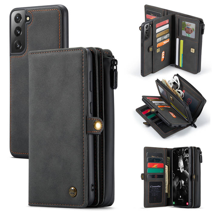 CaseMe Samsung Galaxy S21 FE Multi-Functional Wallet Case Black