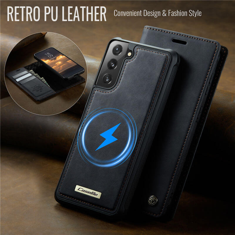 CaseMe Samsung Galaxy S21 FE 2-in-1 Magnetic Wallet Case