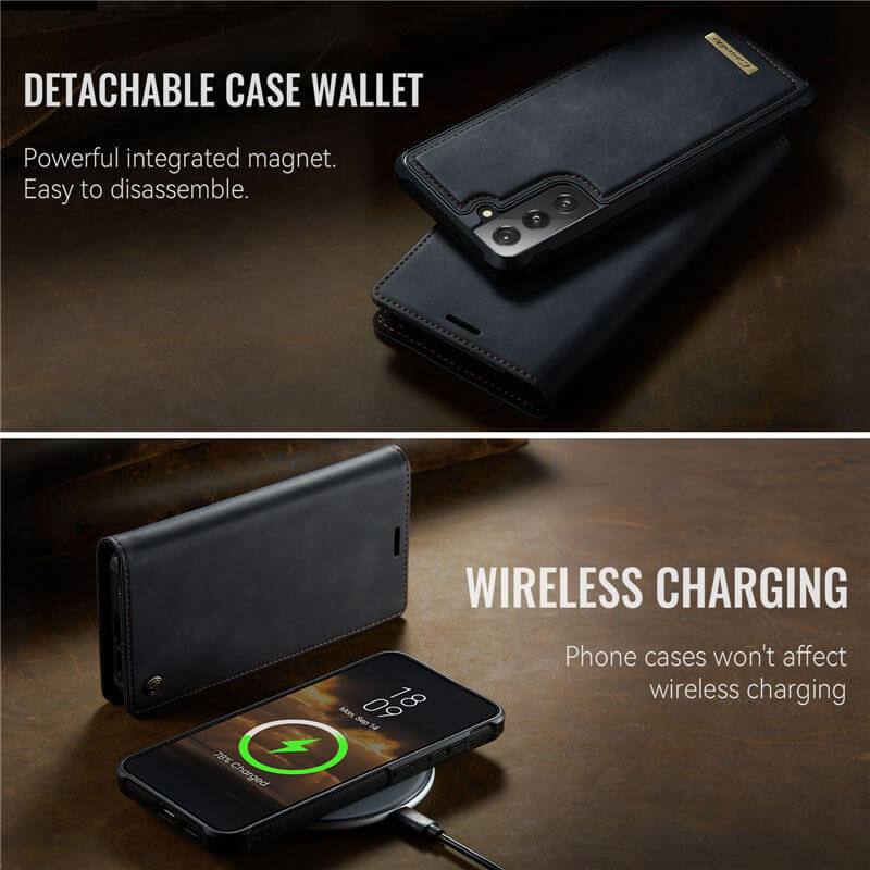 CaseMe Samsung Galaxy S21 FE 2-in-1 Magnetic Wallet Case