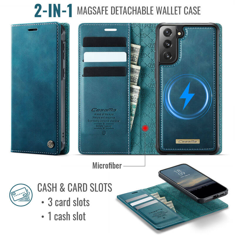 CaseMe Samsung Galaxy S21 FE 2-in-1 Magnetic Wallet Case