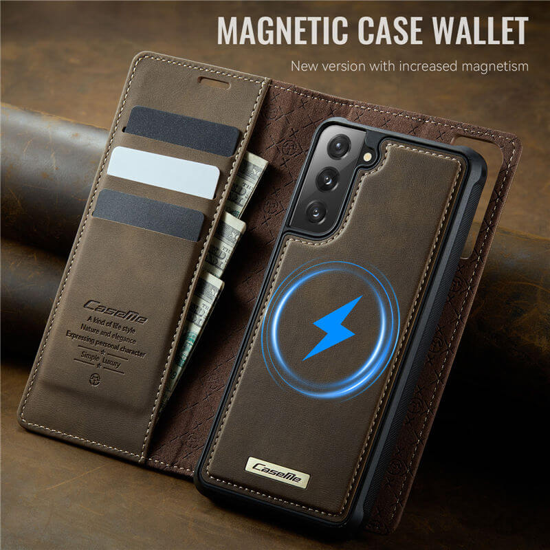 CaseMe Samsung Galaxy S21 FE 2-in-1 Magnetic Wallet Case