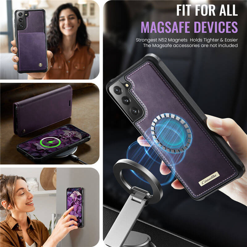 CaseMe Samsung Galaxy S21 FE 2-in-1 Magnetic Wallet Case