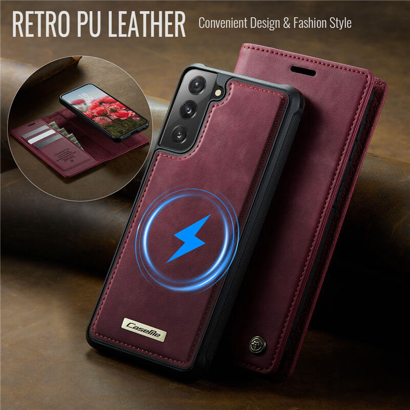 CaseMe Samsung Galaxy S21 FE 2-in-1 Magnetic Wallet Case