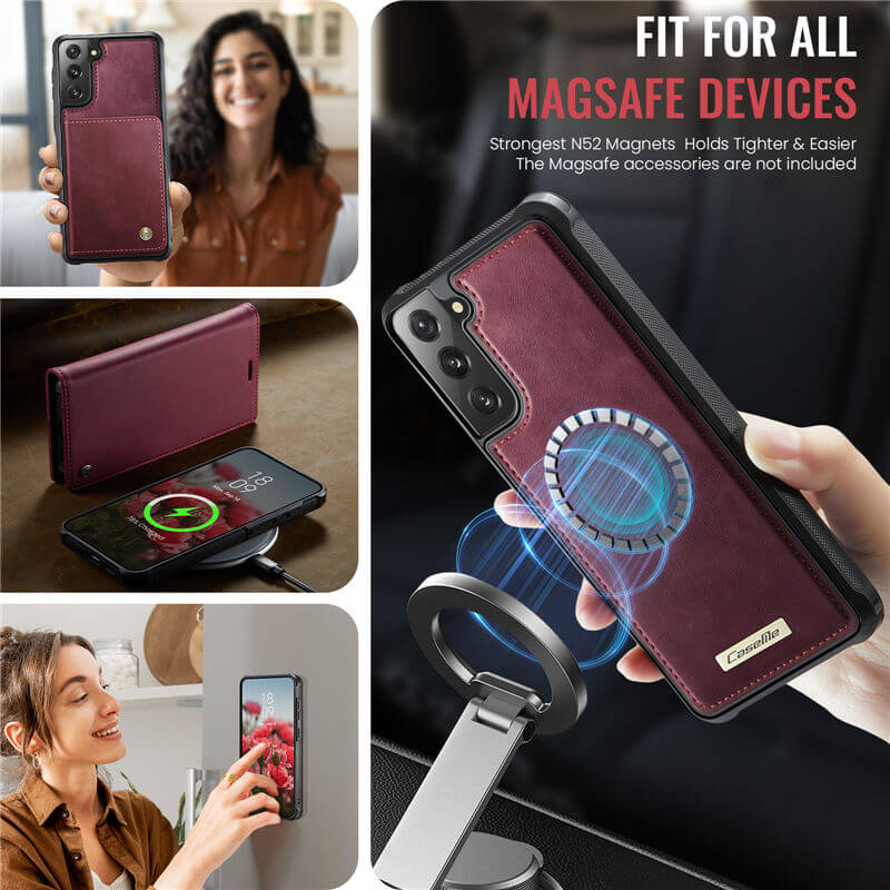 CaseMe Samsung Galaxy S21 FE 2-in-1 Magnetic Wallet Case