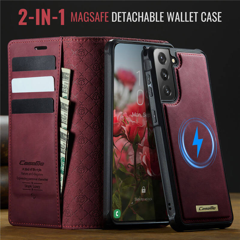 CaseMe Samsung Galaxy S21 FE 2-in-1 Magnetic Wallet Case