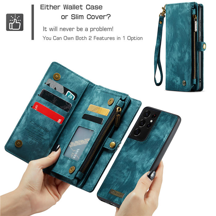 CaseMe Samsung Galaxy S21 Ultra Wallet Case with Wrist Strap