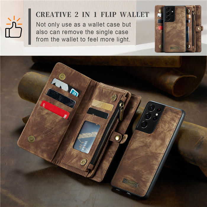 CaseMe Samsung Galaxy S21 Ultra Wallet Case with Wrist Strap