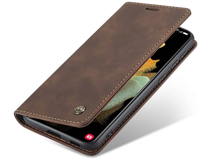 CaseMe Samsung Galaxy S21 Ultra Wallet Kickstand Magnetic Flip Leather Case