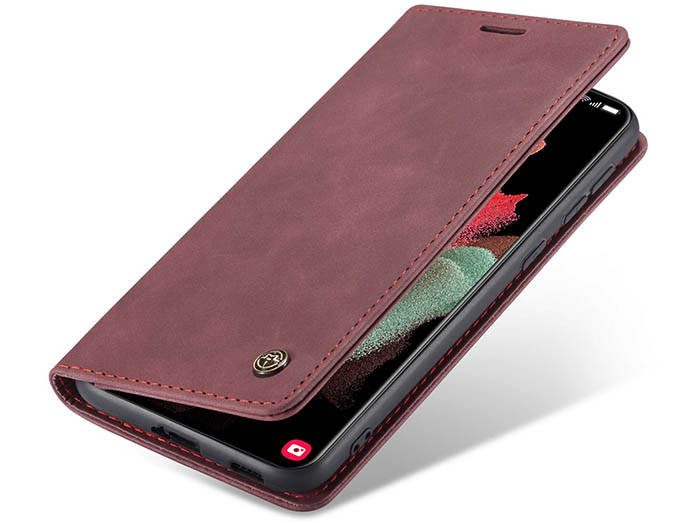 CaseMe Samsung Galaxy S21 Ultra Wallet Kickstand Magnetic Flip Leather Case