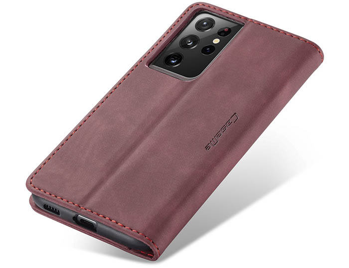 CaseMe Samsung Galaxy S21 Ultra Wallet Kickstand Magnetic Flip Leather Case