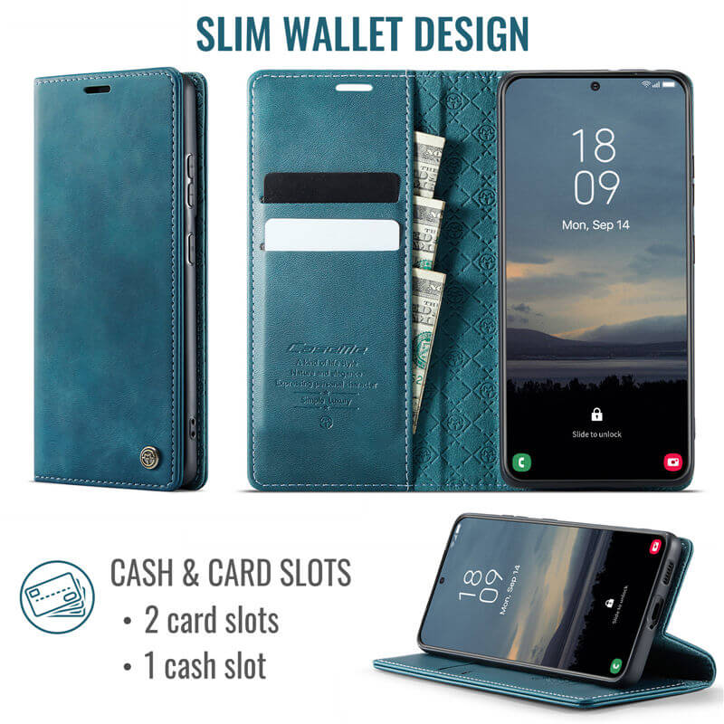 CaseMe Samsung Galaxy S21 Ultra Magnetic Wallet Case with RFID Blocking