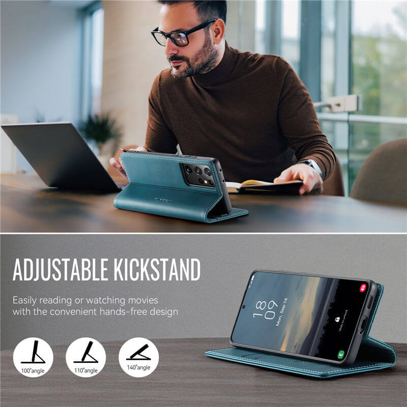 CaseMe Samsung Galaxy S21 Ultra Magnetic Wallet Case with RFID Blocking