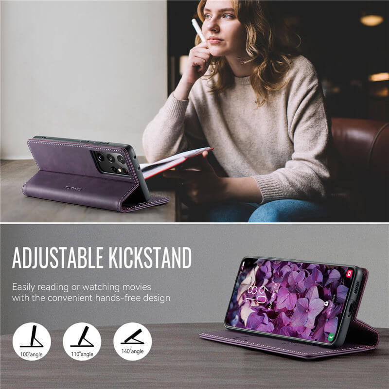 CaseMe Samsung Galaxy S21 Ultra Magnetic Wallet Case with RFID Blocking