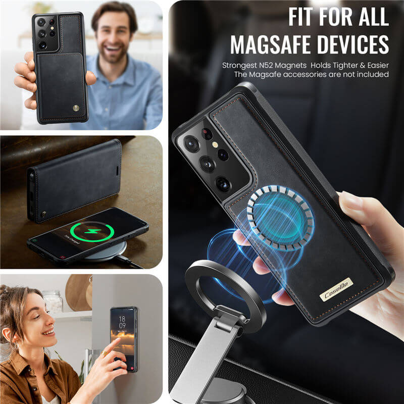CaseMe Samsung Galaxy S21 Ultra 2-in-1 Magnetic Wallet Case
