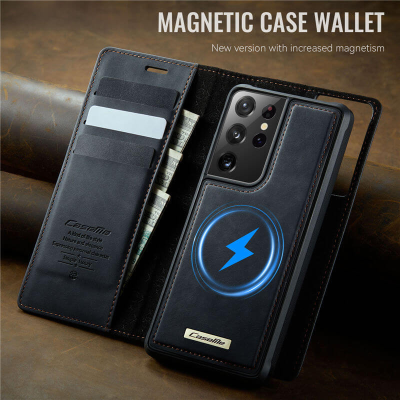 CaseMe Samsung Galaxy S21 Ultra 2-in-1 Magnetic Wallet Case