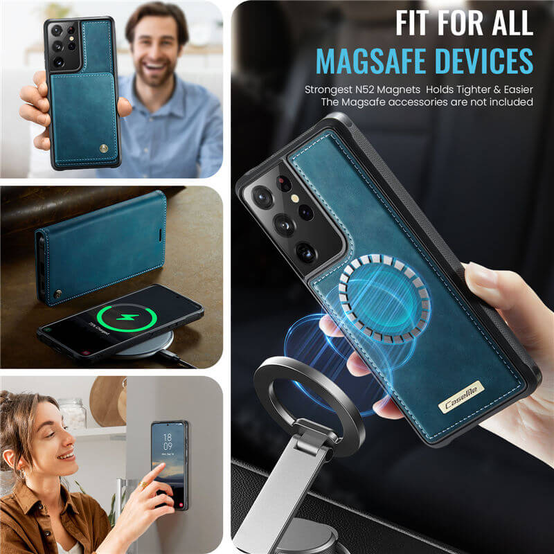 CaseMe Samsung Galaxy S21 Ultra 2-in-1 Magnetic Wallet Case