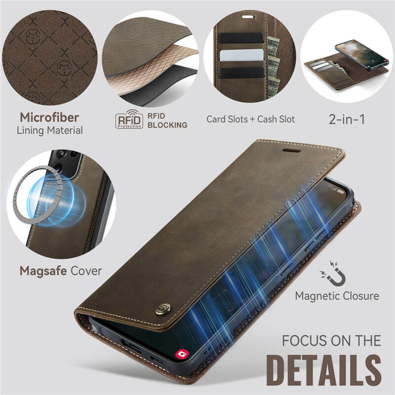 CaseMe Samsung Galaxy S21 Ultra 2-in-1 Magnetic Wallet Case