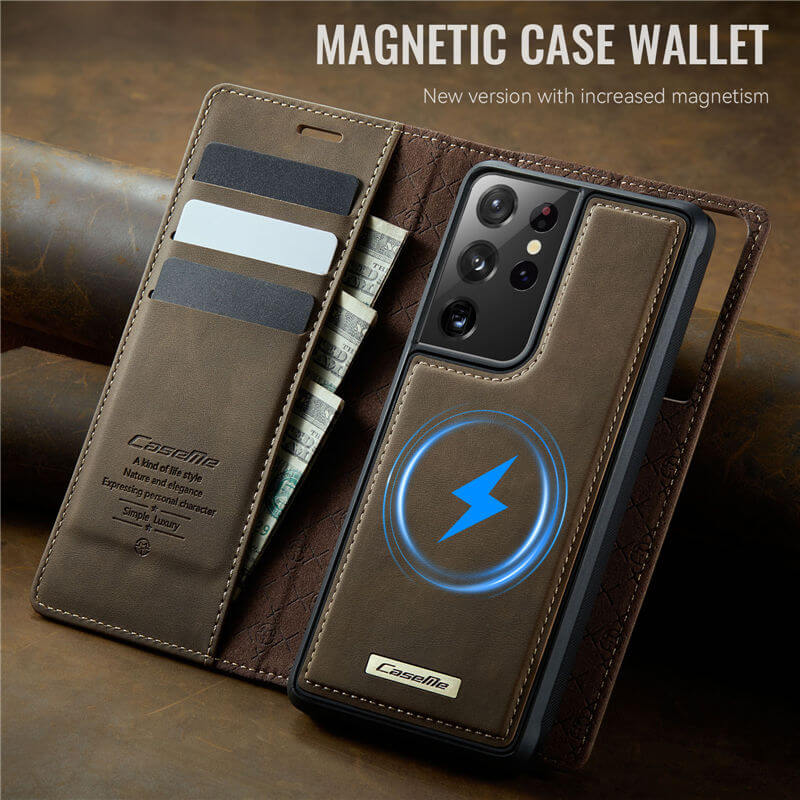 CaseMe Samsung Galaxy S21 Ultra 2-in-1 Magnetic Wallet Case