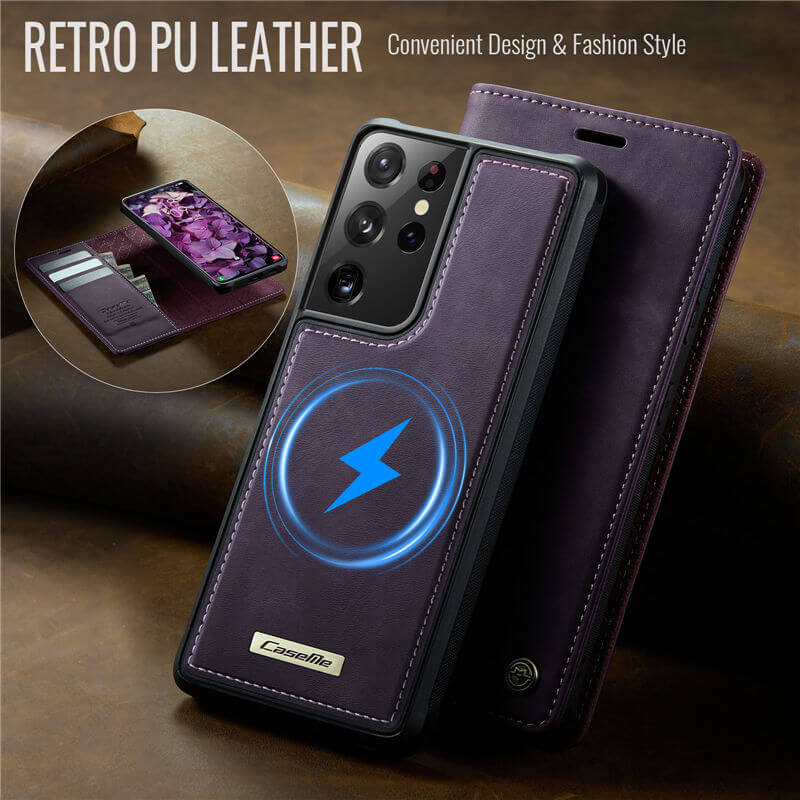 CaseMe Samsung Galaxy S21 Ultra 2-in-1 Magnetic Wallet Case