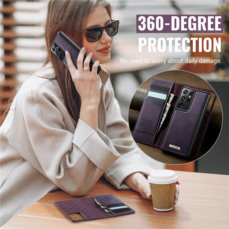 CaseMe Samsung Galaxy S21 Ultra 2-in-1 Magnetic Wallet Case