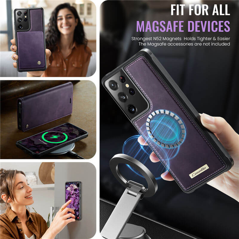 CaseMe Samsung Galaxy S21 Ultra 2-in-1 Magnetic Wallet Case