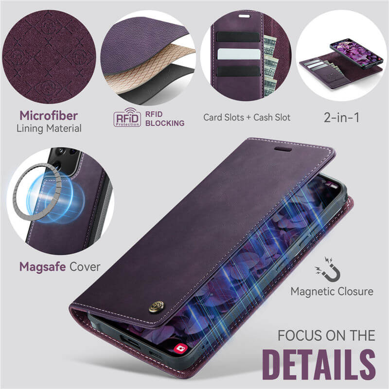 CaseMe Samsung Galaxy S21 Ultra 2-in-1 Magnetic Wallet Case