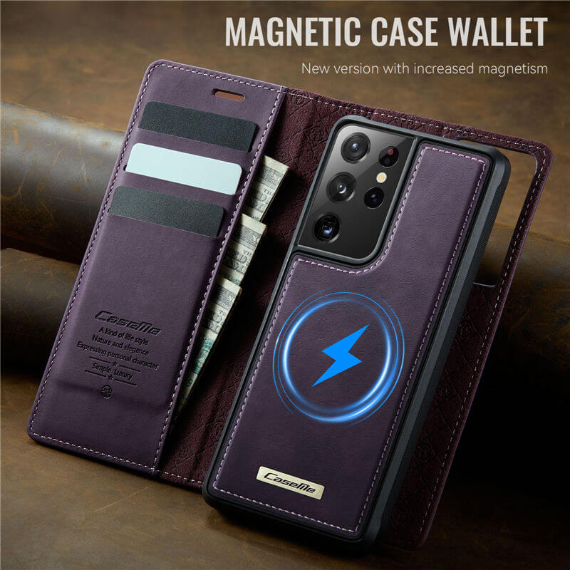 CaseMe Samsung Galaxy S21 Ultra 2-in-1 Magnetic Wallet Case