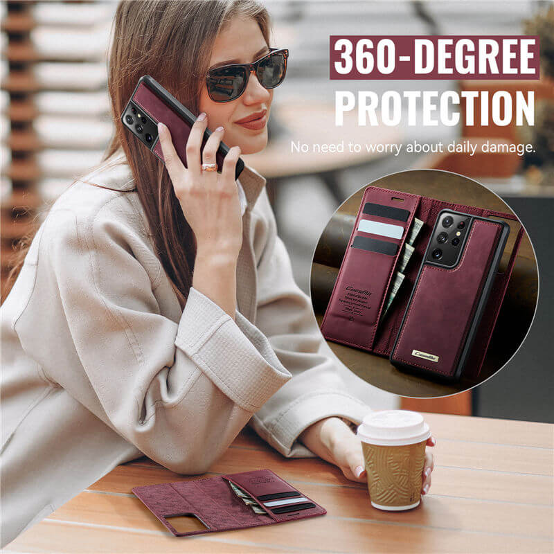 CaseMe Samsung Galaxy S21 Ultra 2-in-1 Magnetic Wallet Case