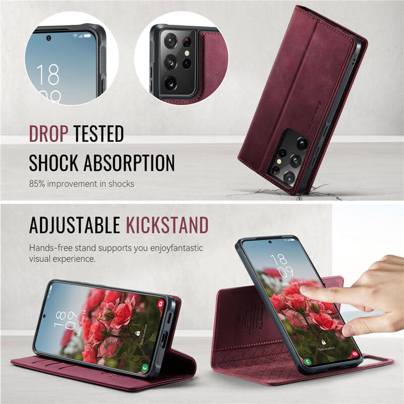 CaseMe Samsung Galaxy S21 Ultra 2-in-1 Magnetic Wallet Case