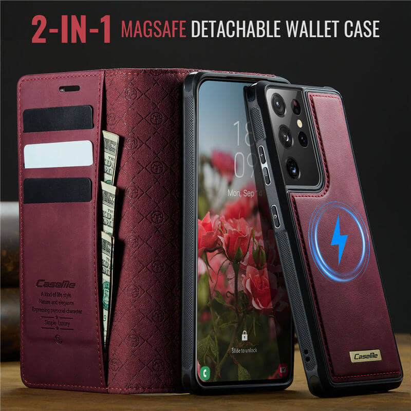 CaseMe Samsung Galaxy S21 Ultra 2-in-1 Magnetic Wallet Case