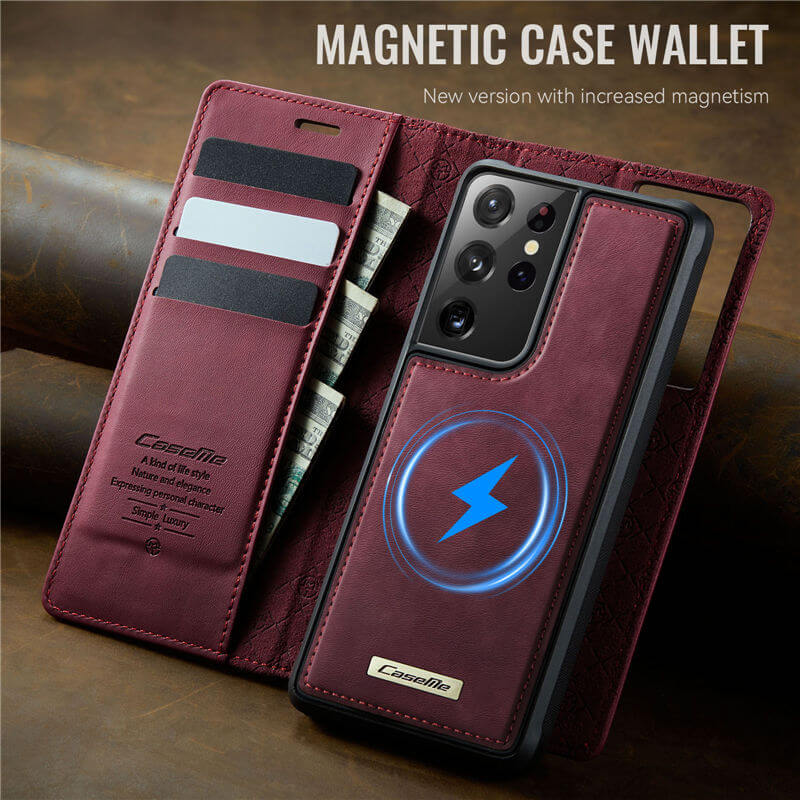 CaseMe Samsung Galaxy S21 Ultra 2-in-1 Magnetic Wallet Case