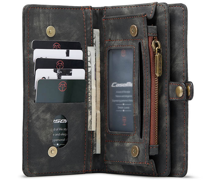 CaseMe Samsung Galaxy S21 Zipper Wallet Magnetic Detachable 2 in 1 Case
