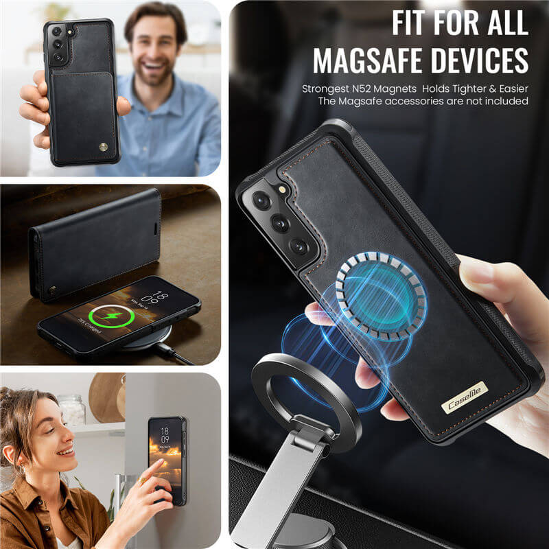 CaseMe Samsung Galaxy S21 Plus 2-in-1 Magnetic Wallet Case
