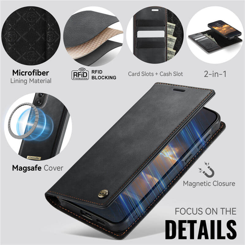 CaseMe Samsung Galaxy S21 Plus 2-in-1 Magnetic Wallet Case