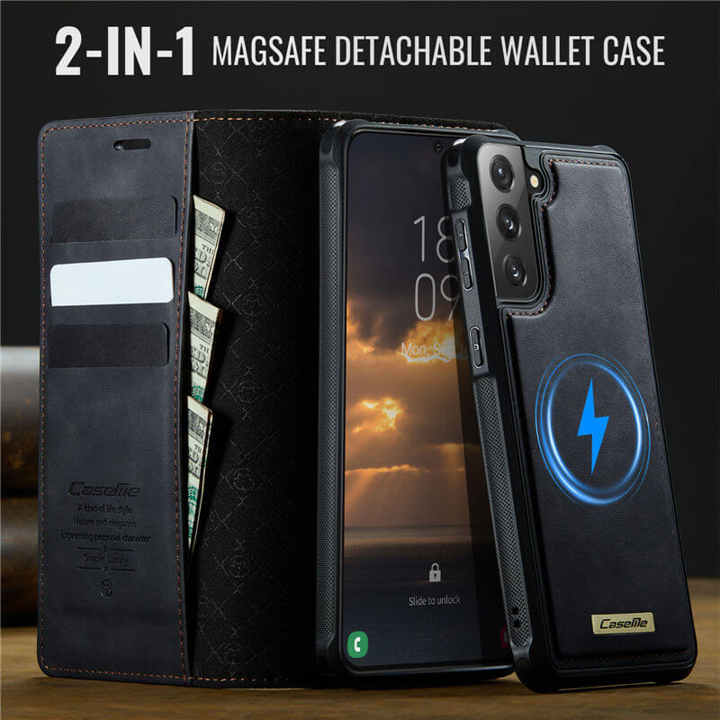 CaseMe Samsung Galaxy S21 Plus 2-in-1 Magnetic Wallet Case