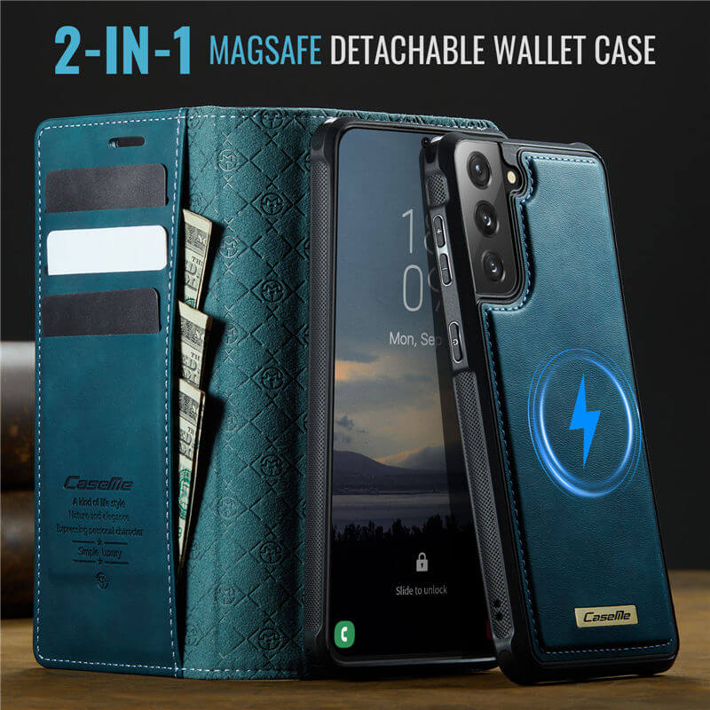 CaseMe Samsung Galaxy S21 2-in-1 Magnetic Wallet Case