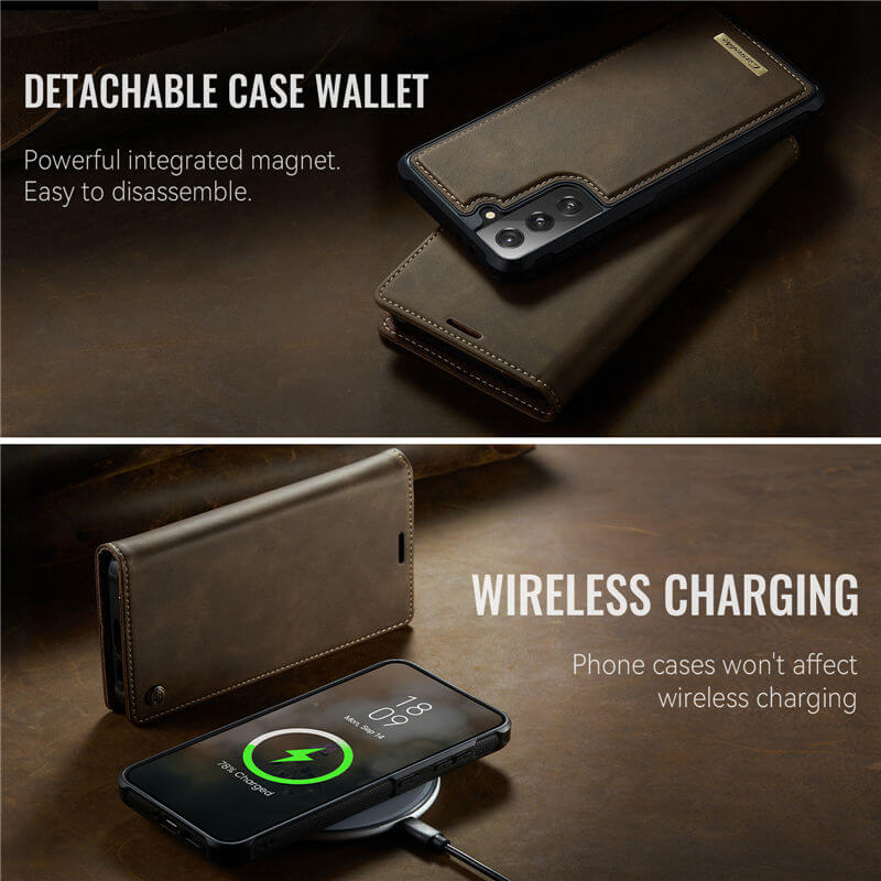 CaseMe Samsung Galaxy S21 Plus 2-in-1 Magnetic Wallet Case