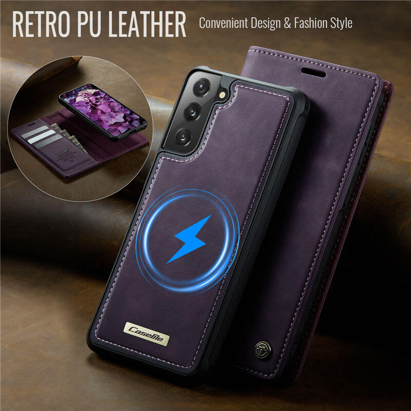 CaseMe Samsung Galaxy S21 Plus 2-in-1 Magnetic Wallet Case