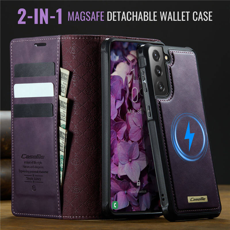 CaseMe Samsung Galaxy S21 Plus 2-in-1 Magnetic Wallet Case