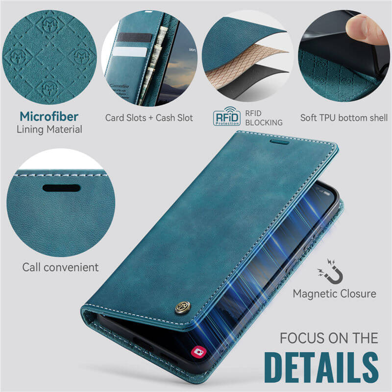 CaseMe Samsung Galaxy S22 Magnetic Wallet Case with RFID Blocking