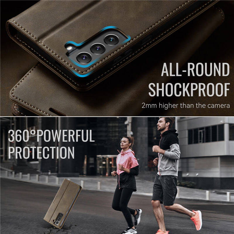 CaseMe Samsung Galaxy S22 Magnetic Wallet Case with RFID Blocking