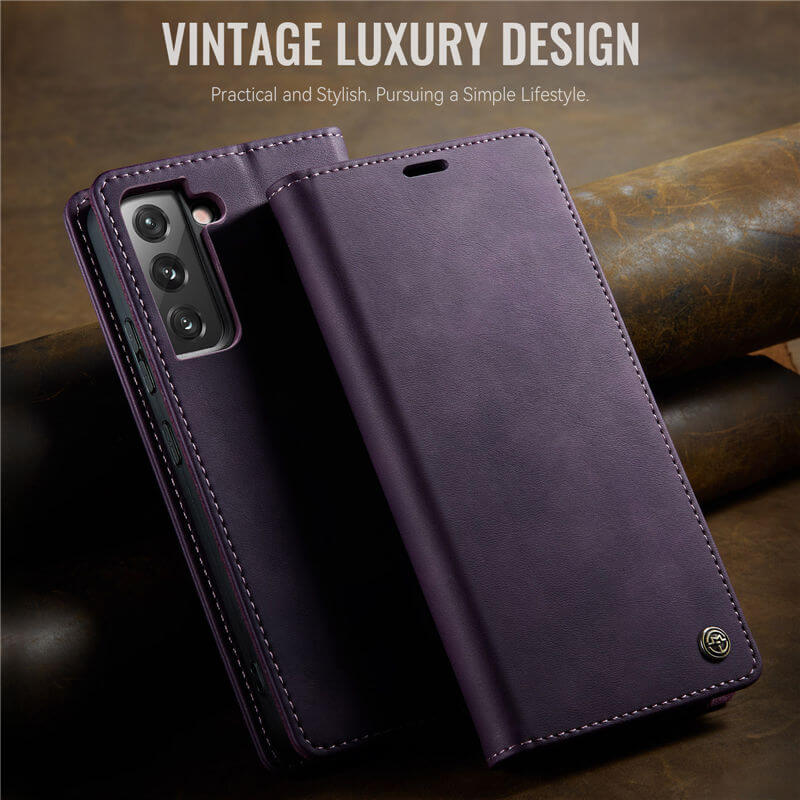 CaseMe Samsung Galaxy S22 Magnetic Wallet Case with RFID Blocking