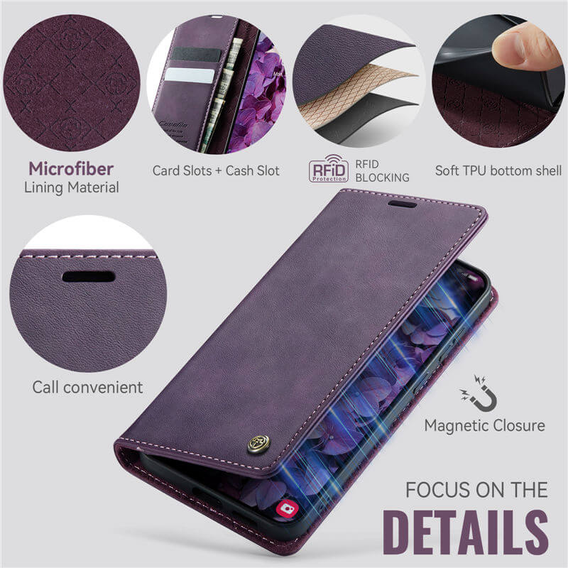 CaseMe Samsung Galaxy S22 Magnetic Wallet Case with RFID Blocking