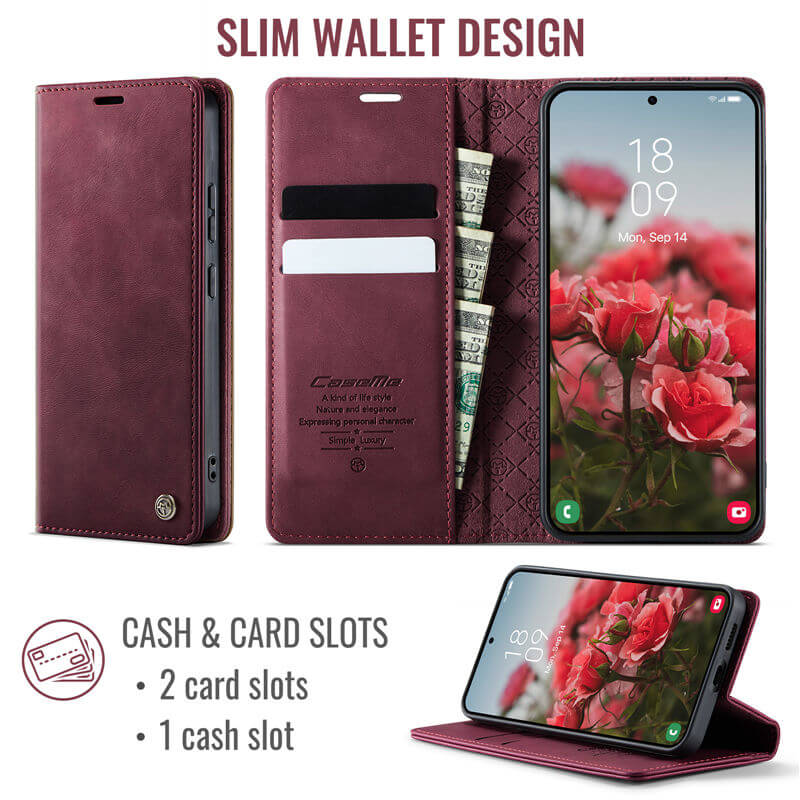 CaseMe Samsung Galaxy S22 Magnetic Wallet Case with RFID Blocking